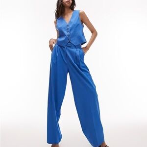 Topshop blue high-waisted trousers